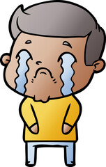 Obraz premium cartoon man crying