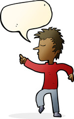 cartoon man pointing with speech bubble