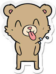 sticker of a rude cartoon bear