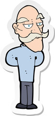 sticker of a cartoon old man with mustache