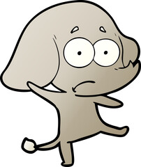 cartoon unsure elephant