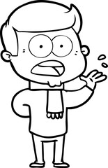 Obraz premium cartoon shocked man