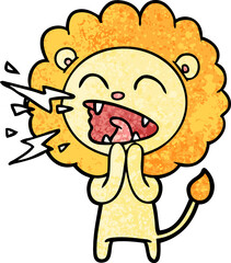 cartoon roaring lion