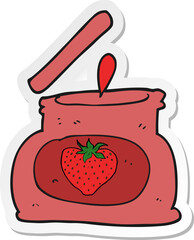 sticker of a cartoon popping jar of jam