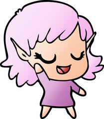 happy cartoon elf girl
