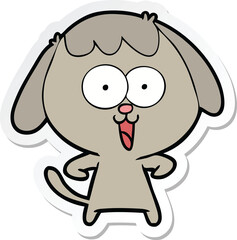 sticker of a cute cartoon dog