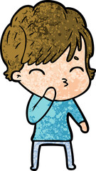 cartoon woman thinking
