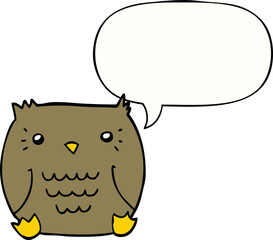 cartoon owl with speech bubble