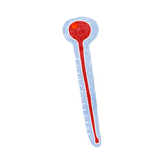 freehand retro cartoon thermometer