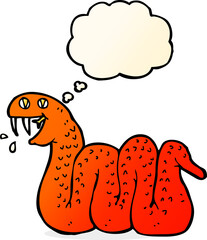 cartoon snake with thought bubble
