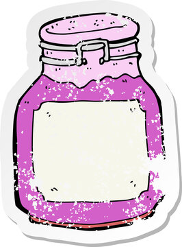 recommend clip art: retro distressed sticker of a cartoon kitchen jar