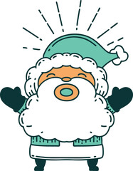illustration of a traditional tattoo style santa claus christmas character