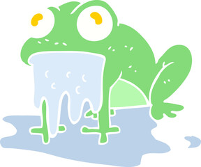 flat color illustration of gross little frog