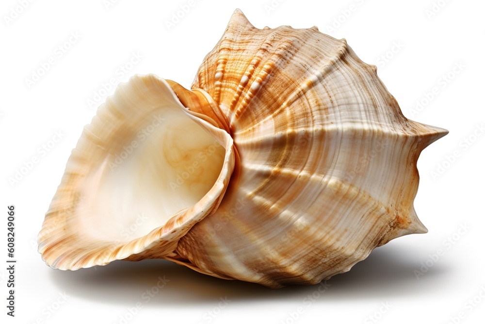 Wall mural sea shell isolated on white background. generated by ai.