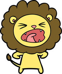 cartoon angry lion