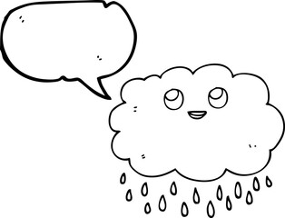 freehand drawn speech bubble cartoon raincloud