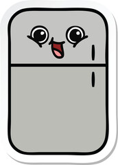 sticker of a cute cartoon fridge freezer
