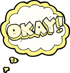 freehand drawn thought bubble cartoon okay symbol