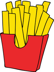 hand drawn quirky cartoon french fries