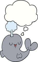 cartoon whale with thought bubble