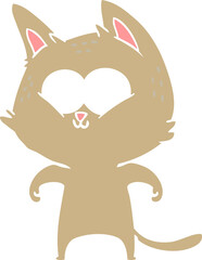 flat color style cartoon cat