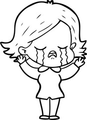 cartoon girl crying