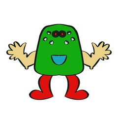 Monster clipart, illustration, alien, funny