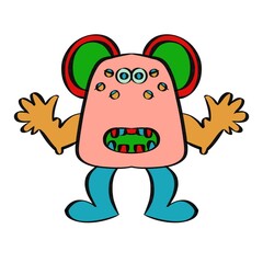 Monster clipart, illustration, alien, funny