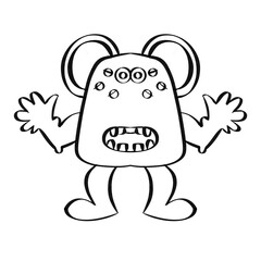 Monster clipart, illustration, alien, funny