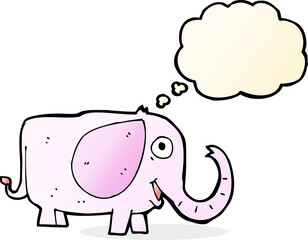cartoon baby elephant with thought bubble