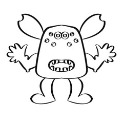 Monster clipart, illustration, alien, funny