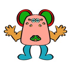 Monster clipart, illustration, alien, funny
