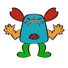 Monster clipart, illustration, alien, funny