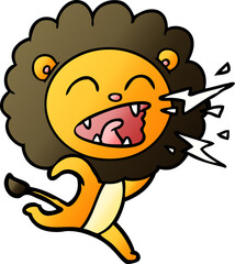 cartoon running lion