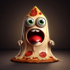halloween pumpkin with a smile monster zombie Funny character from pizza - a funny Toy