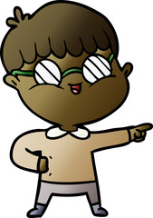 cartoon boy wearing spectacles