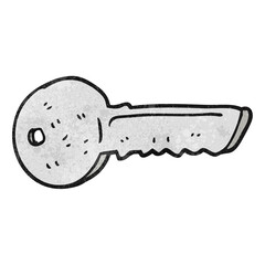 freehand textured cartoon door key