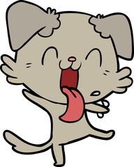 Obraz premium cartoon panting dog