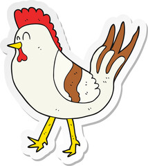 sticker of a cartoon chicken