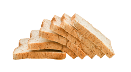 sliced bread in plate isolated on transparent png