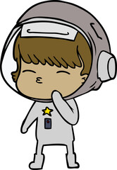 cartoon curious astronaut