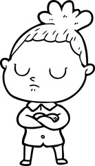 Obraz premium cartoon calm woman