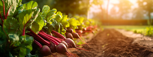 beets grow in the vegetable garden harvest. Generative Ai,