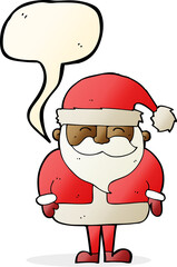 cartoon santa claus with speech bubble