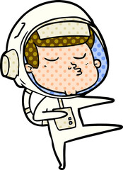 cartoon confident astronaut