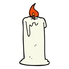 freehand drawn cartoon burning candle
