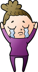 cartoon crying woman