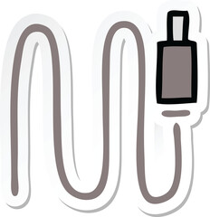 sticker of a cute cartoon audio wire