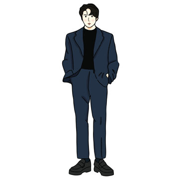 man in suit, jung jaehyun, nct member, illustrtion, for profile picture, presentation, product, free 