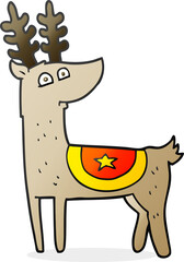 freehand drawn cartoon reindeer